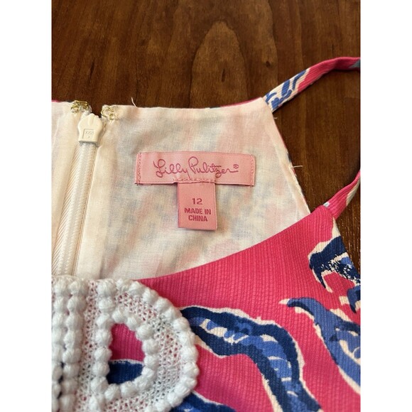 Lilly Pulitzer Top Womens 12 Capri Pink Samba Annabelle Halter Sleeveless Coral - Picture 3 of 5